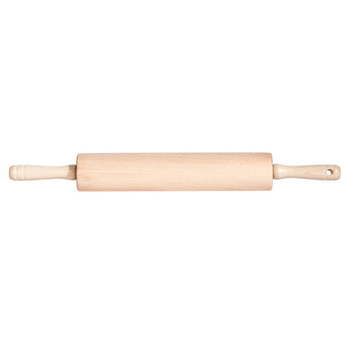Wooden rolling pin on a white background