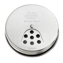 A shaker lid for a jar with 'Quattro Stagioni' in script and 'Bormioli Rocco' text on the stainless steel.