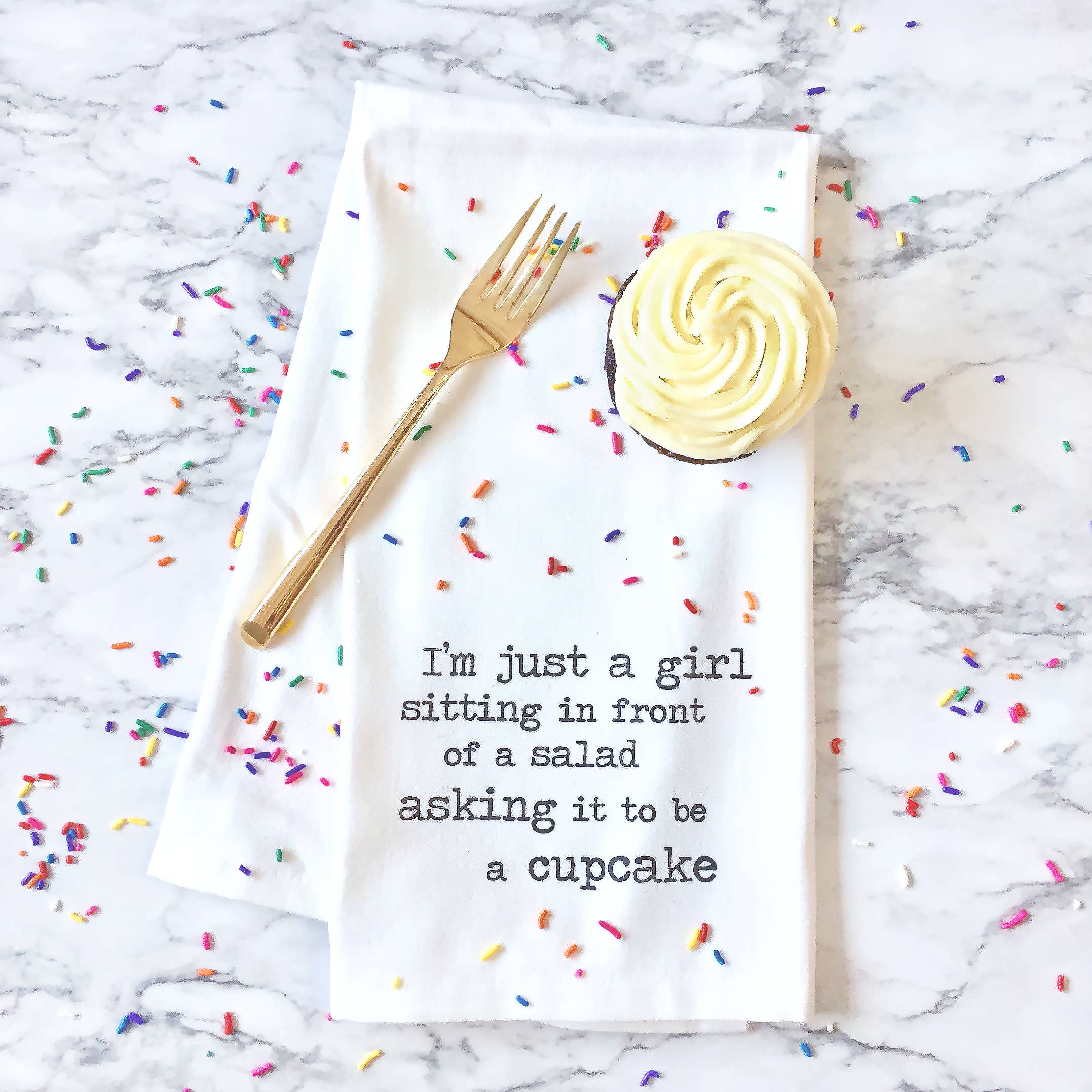 I'm Just A Girl - Organic Cotton Tea Towel