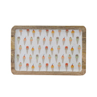 Ice Cream Enameled Mango Wood Platter