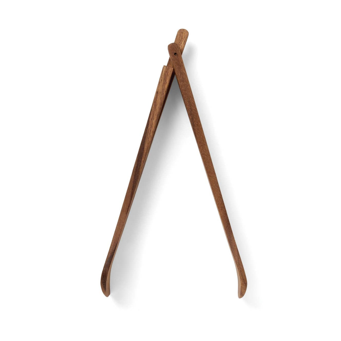 Wooden tongs on a white background