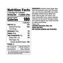 Nutrition facts label for a product with detailed ingredient list on a white background