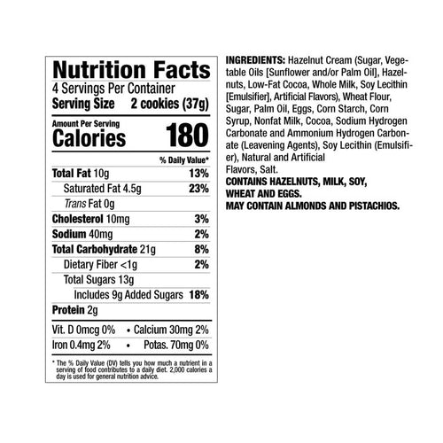 Nutrition facts label for a product with detailed ingredient list on a white background