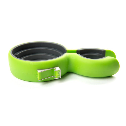 Green and gray jar opener on a white background