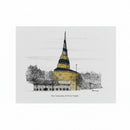 A greeting card featuring a pen and ink drawing of a historical building, titled 'The Community of Christ Temple.'