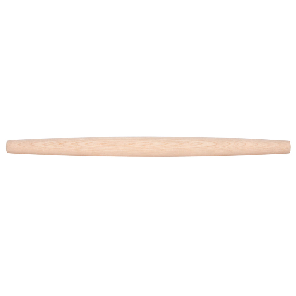 Wooden rolling pin on a white background