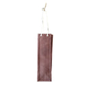 Burgundy jute wine bag with handles on a white background.