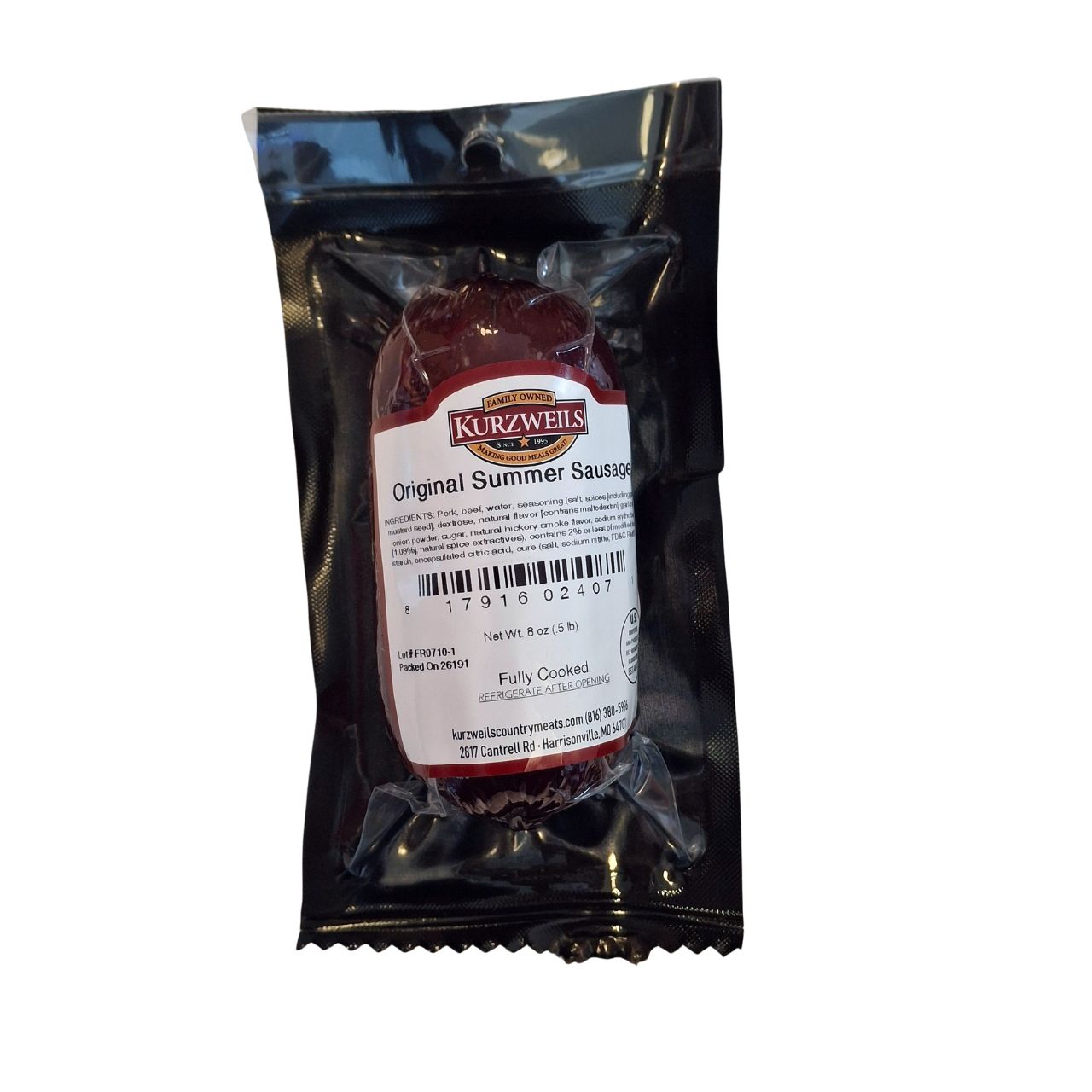 Original Summer Sausage - 8 oz | Kurzweils