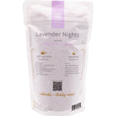 White packaging of 'Lavender Nights' with text and a QR code on a white background