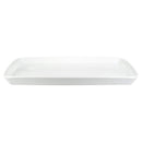 White rectangular ceramic tray on a white background