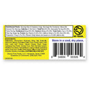 Back of a food package with nutritional facts, ingredients, and storage instructions on a white background.