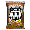 Bag of Route 11 Potato Chips with 'Lightly Salted' label on a white background