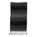 Striped kitchen towel with black and gray colors on a white background