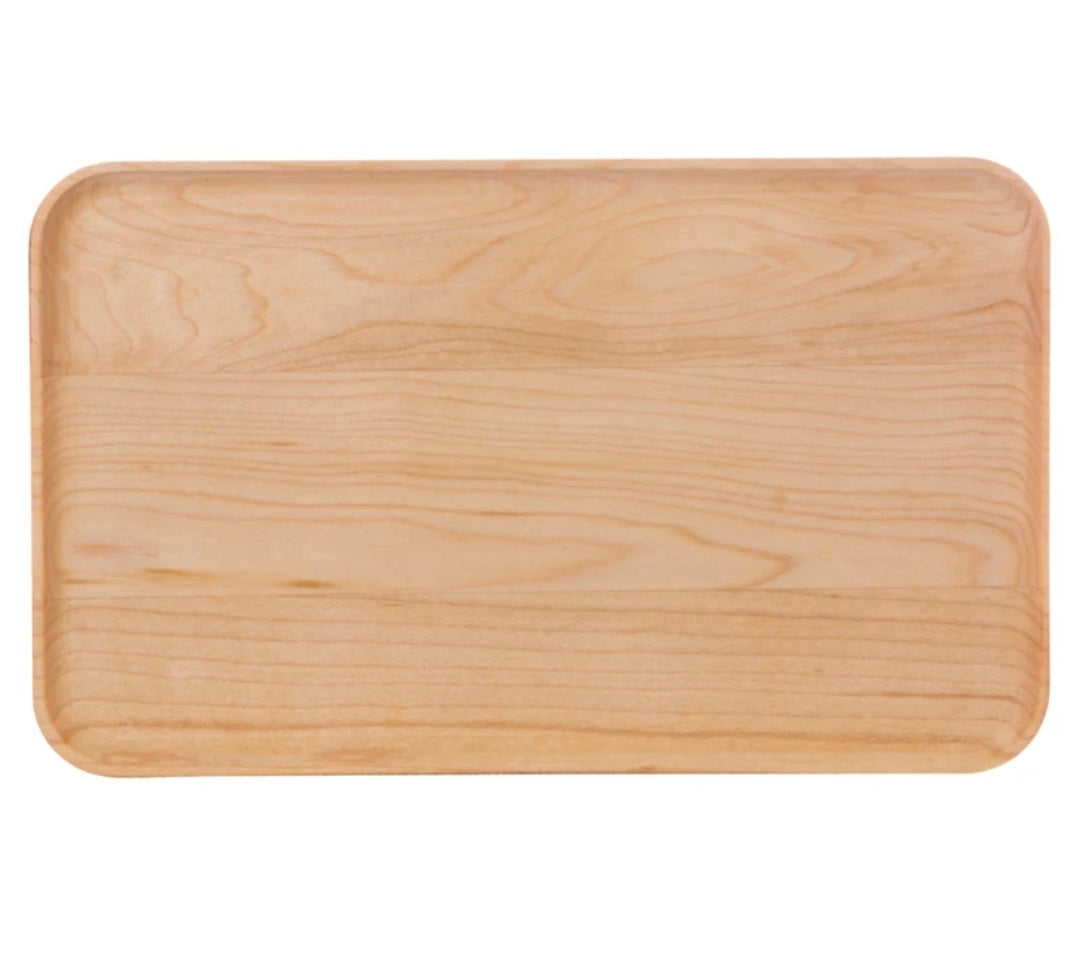 Wooden appetizer tray on a white background