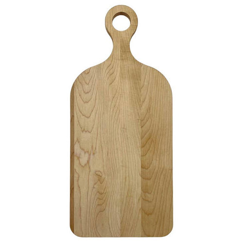 A maple charcuterie board on a white background.