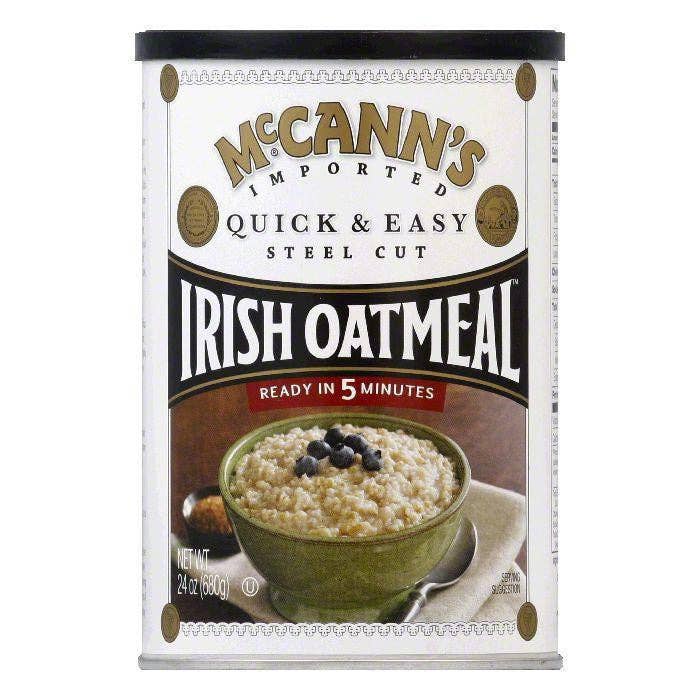 McCann's Irish Oatmeal package with a bowl of oatmeal on the label.