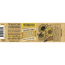 Honey package label with text and a sunflower design on a white background
