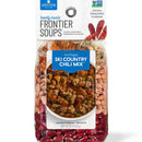 A bag of Michigan ski country chili mix on a white background.