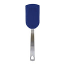 Navy silicone spatula on a white background