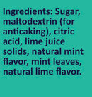 List of ingredients on a teal background