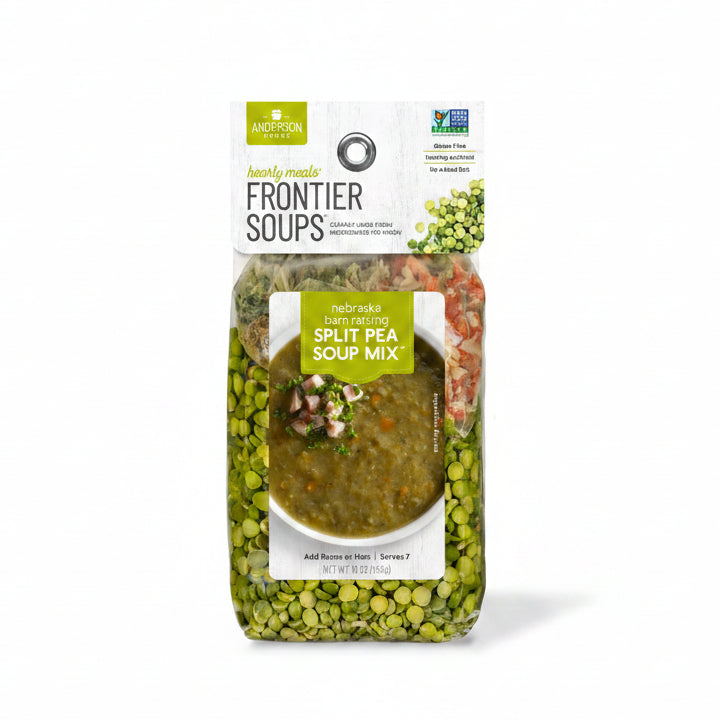Frontier Soups Split Pea Soup Mix packaging on a white background