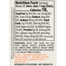 Nutrition facts label and ingredients list on a white background