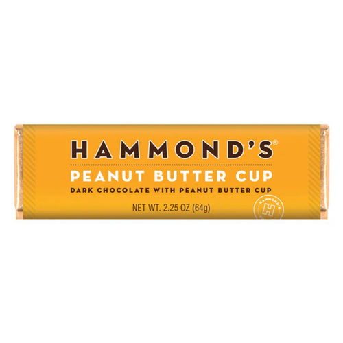 Hammond's Peanut Butter Cup chocolate bar packaging on a white background