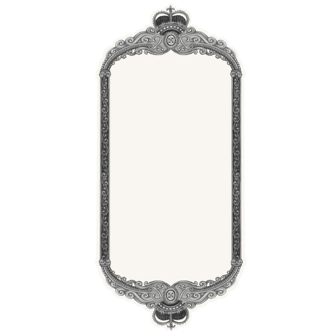 Decorative frame shaped table card with intricate design on a white background
