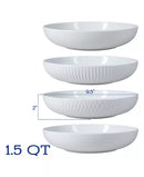 Textured Porcelain Dinner Bowls 48 oz