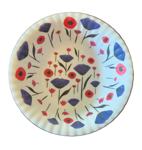 Inky Poppies Melamine 'Paper' Bowl, 4 Styles