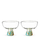 Viajar Wide Stemmed Recycled Margarita Glasses, Set of 2
