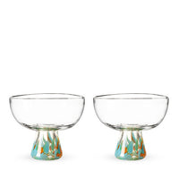 Viajar Wide Stemmed Recycled Margarita Glasses, Set of 2