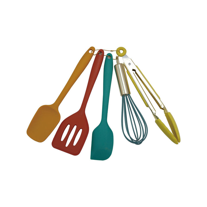 Mutil Color Kitchen Utensil Set - Silicone and Metal