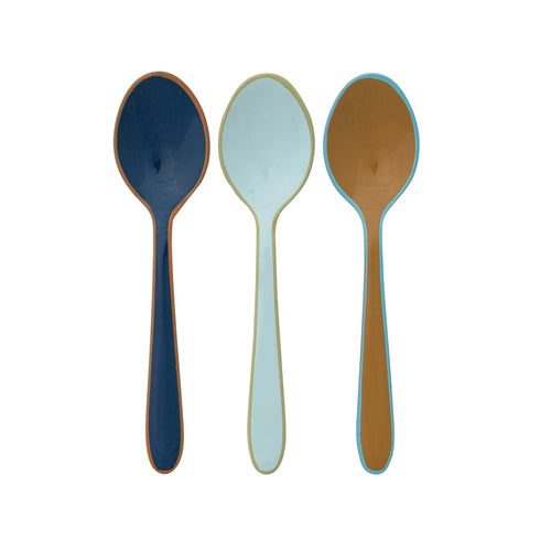 Enameled Stainless Steel Spoon with Colored Edge - Sold Separately