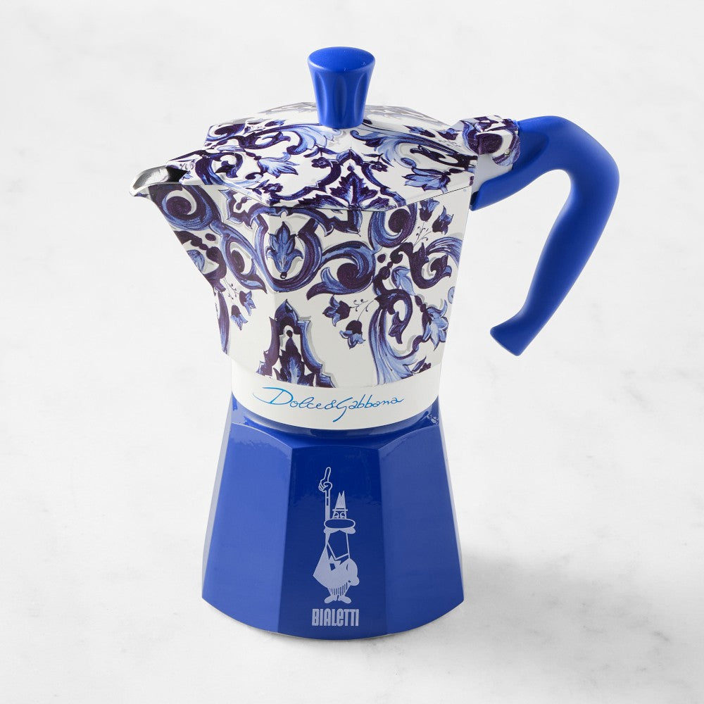 Bialetti Moka Dolce & Gabbana Blue Mediterraneo 6-Cup Espresso Maker