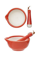 Ceramic Mortar & Pestle, 4 Assorted Colors