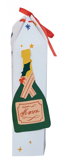 Wine Gift Box with 3D Cocktail/Bottle, 4 Styles - Handmade Recycled Paper