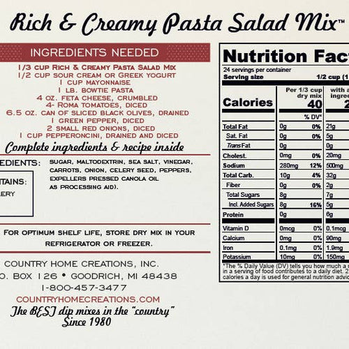 Creamy Pasta Salad Mix | Country Home Creations