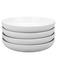Textured Porcelain Dinner Bowls 48 oz