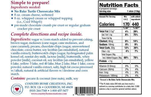 Country Home Creations No Bake Turtle Cheesecake