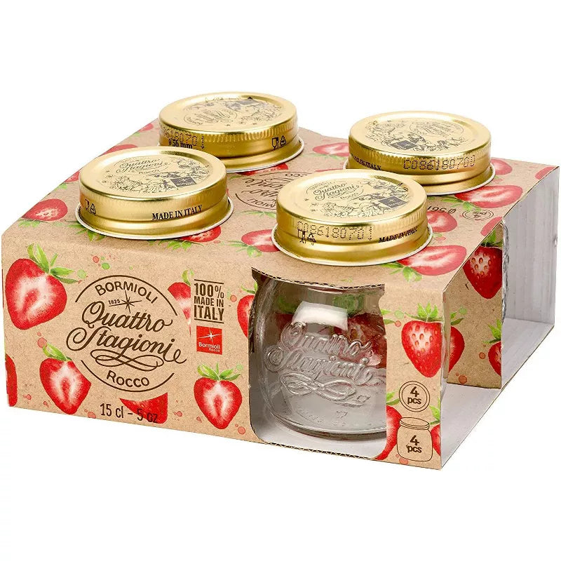 Mason Jar 5 oz - Set of 4 - Bormioli Rocco Quattro Stagioni