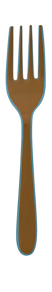 Enameled Stainless Steel Fork with Colored Edge, 3 Colors