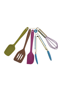 Mutil Color Kitchen Utensil Set - Silicone and Metal