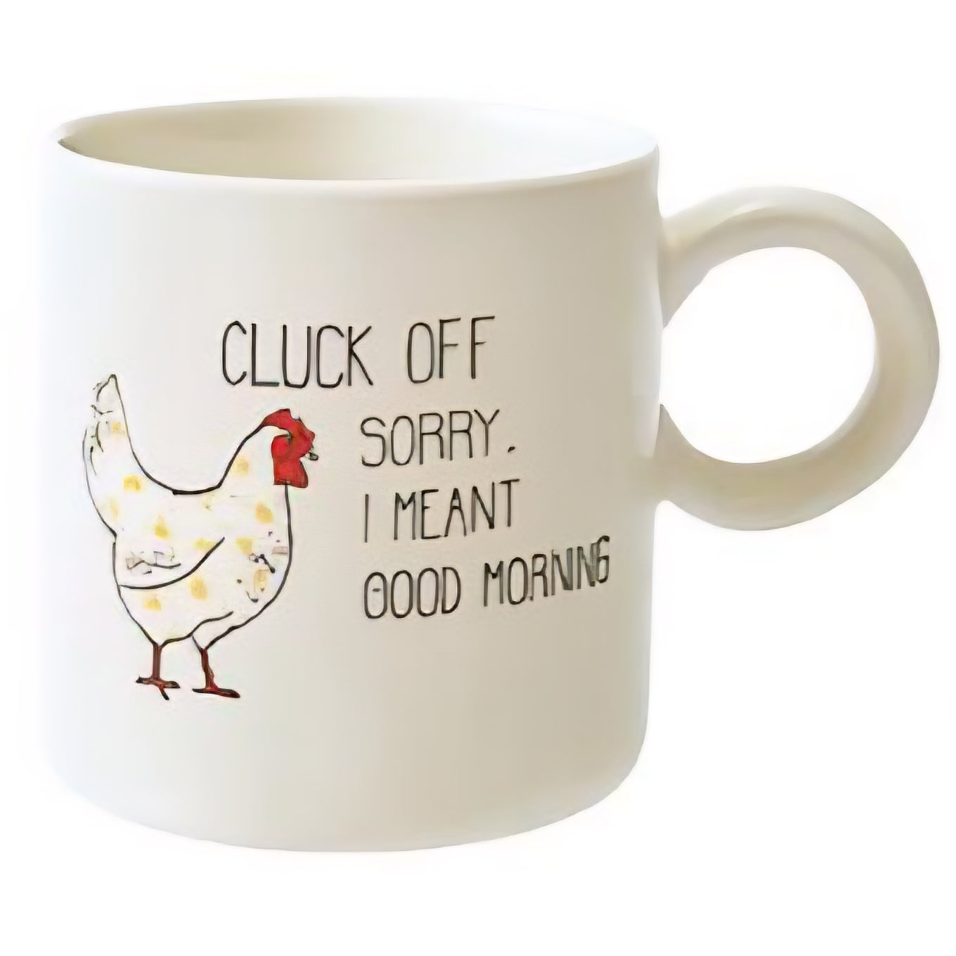 Stoneware Mug with Chicken and Saying, 4 Styles