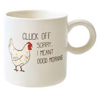 Stoneware Mug with Chicken and Saying, 4 Styles