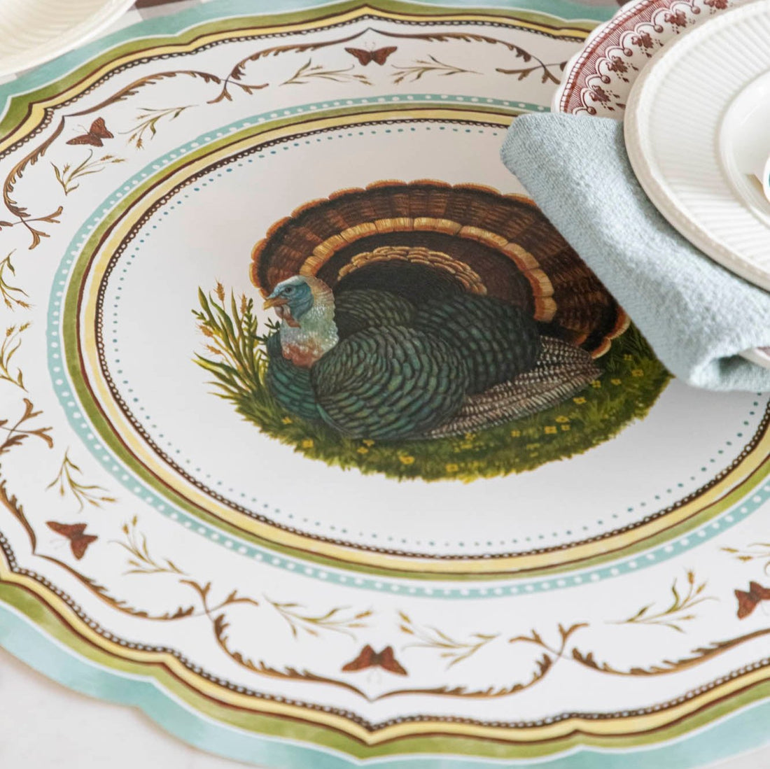 Hester & Cook Die-cut Heritage Turkey China Placemat