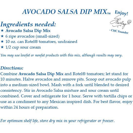 Avocado Salsa Dip Mix | Country Home Creations