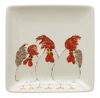 Stoneware Plate with Chicken