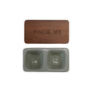 Stoneware Pinch Box - Salt & Pepper