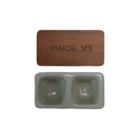 Stoneware Pinch Box - Salt & Pepper